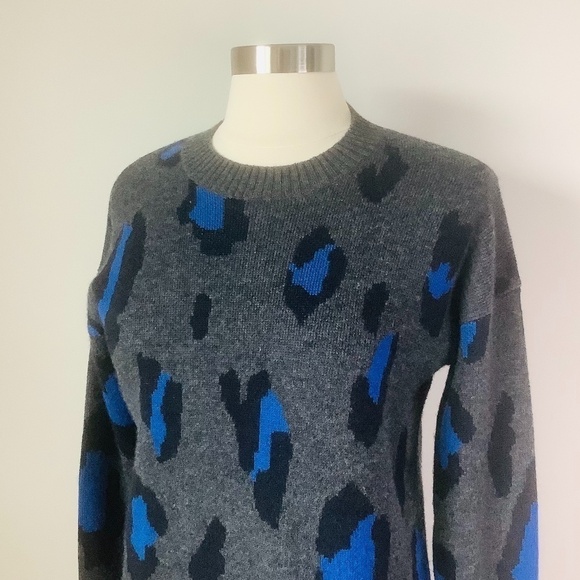 Athleta Wool Cashmere Leopard Crew Sweater MSRP$ 228 - Picture 4 of 16